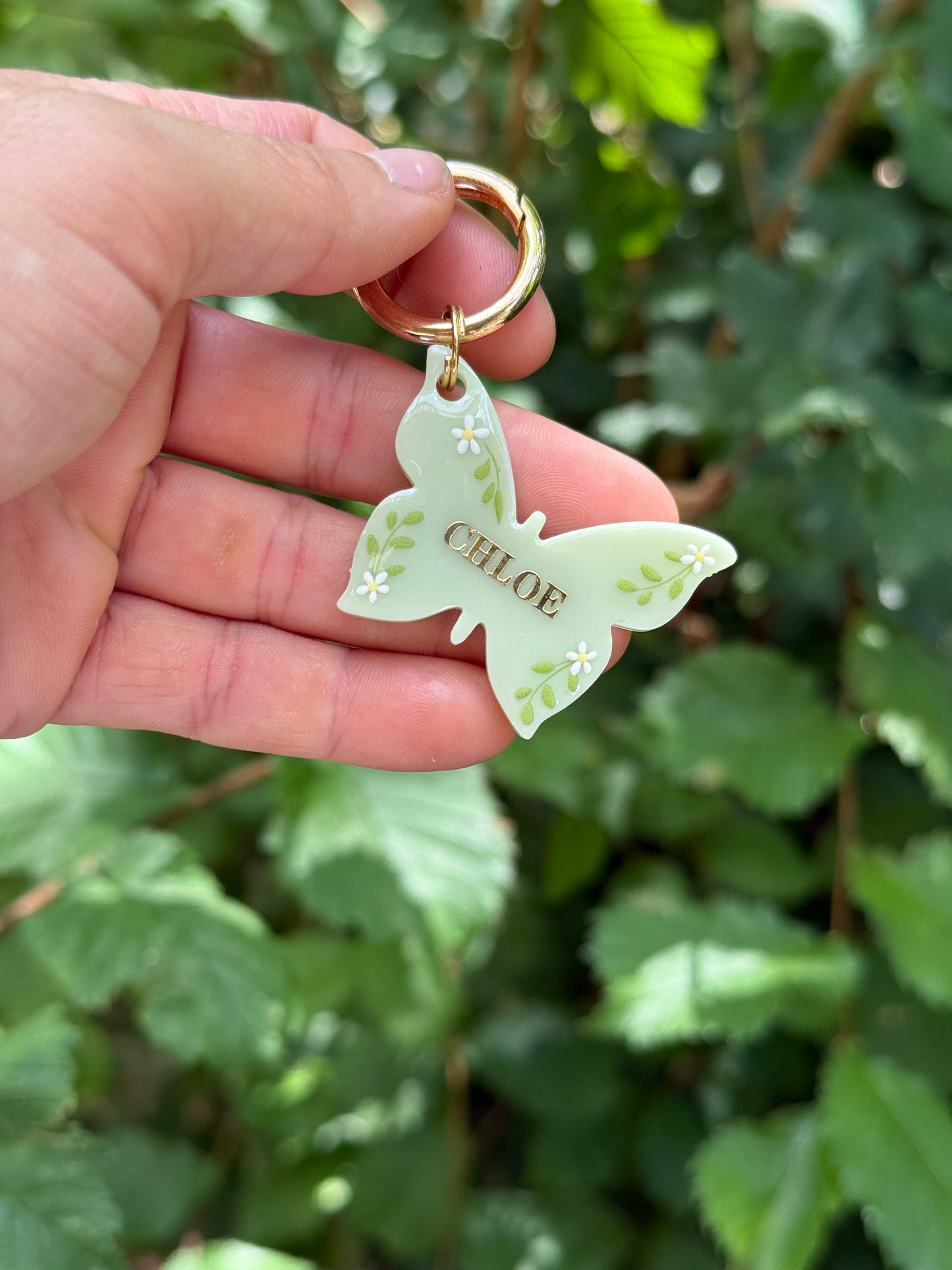 Médaille personnalisée pour chien - Vert fleuri