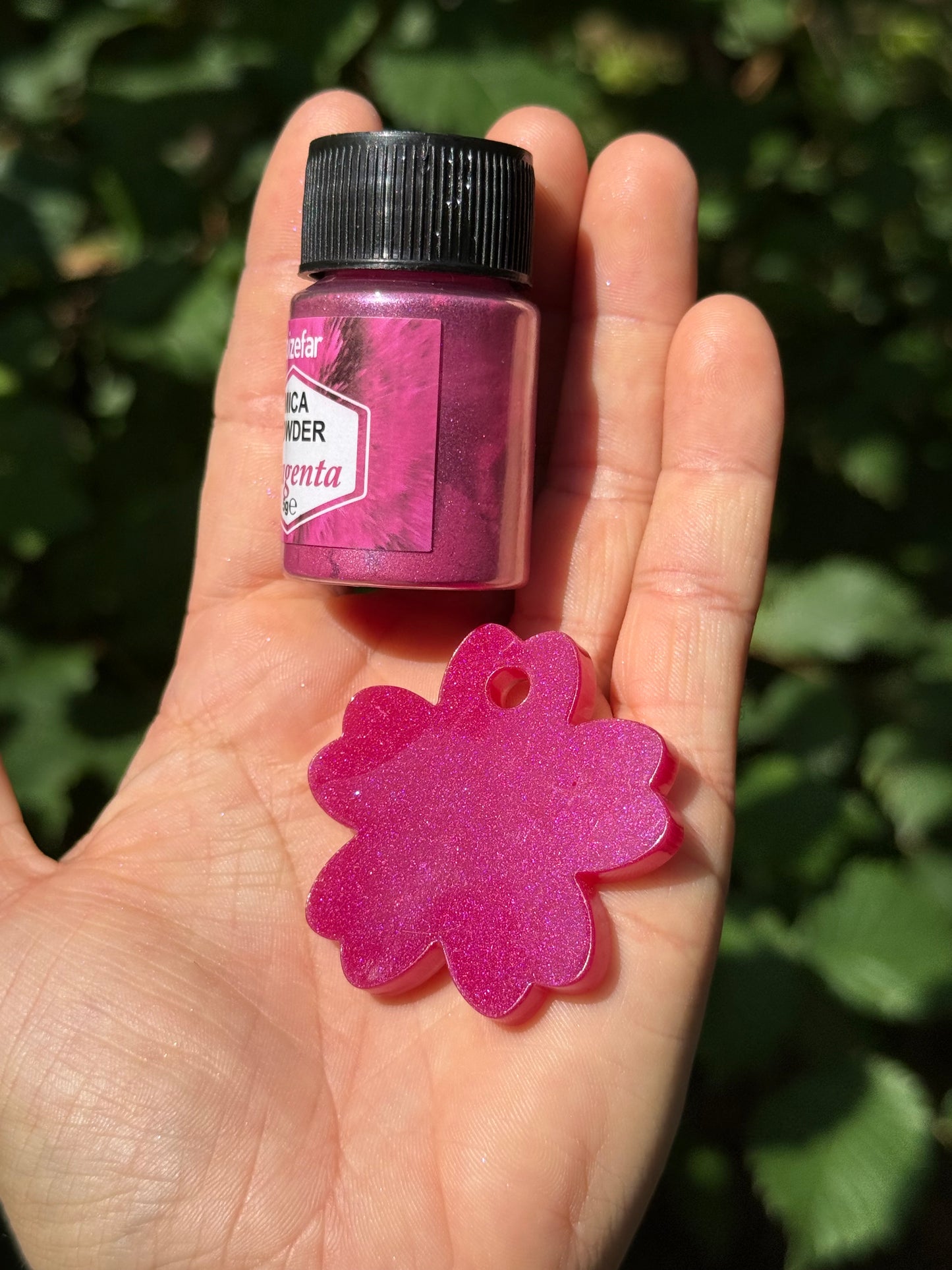 Médaille personnalisée pour chien - Rose Magenta nacré