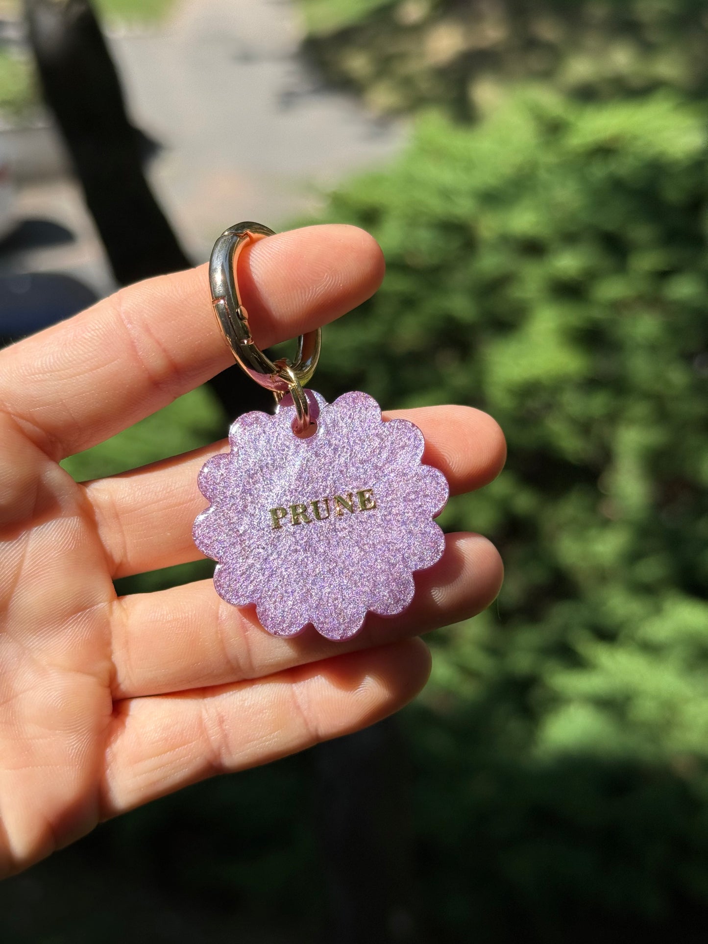 Médaille personnalisée pour chien et chat - Violet Lavande nacré