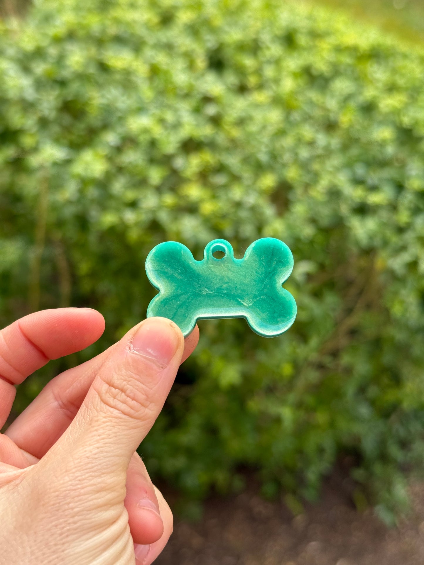 Médaille personnalisée pour chien - Vert Golden nacré