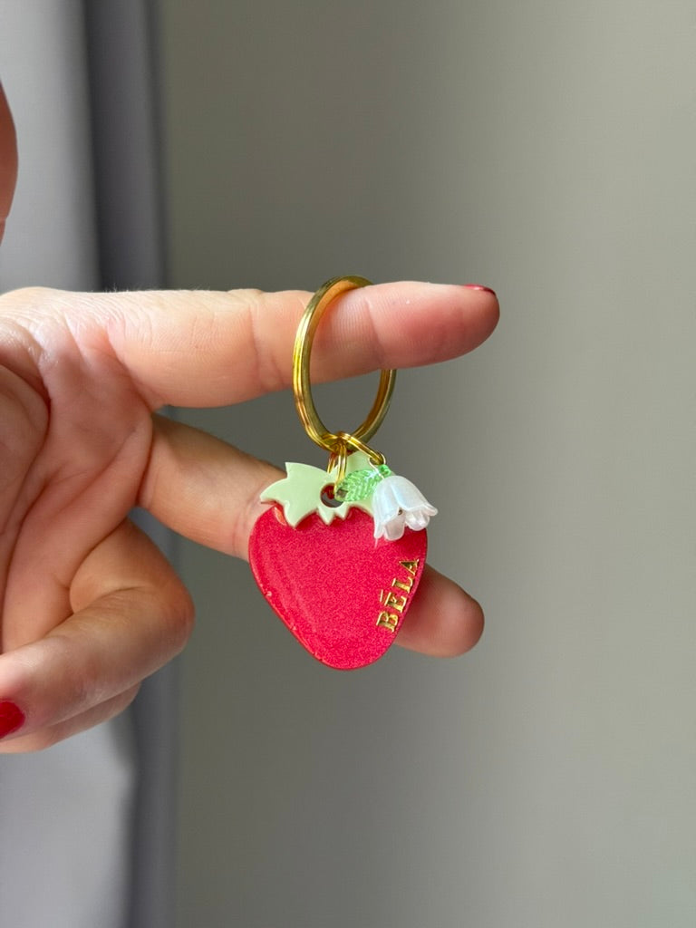 Médaille personnalisée pour chien - Fraise forme