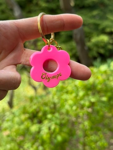 Médaille personnalisée pour animaux - Rose barbie UNI