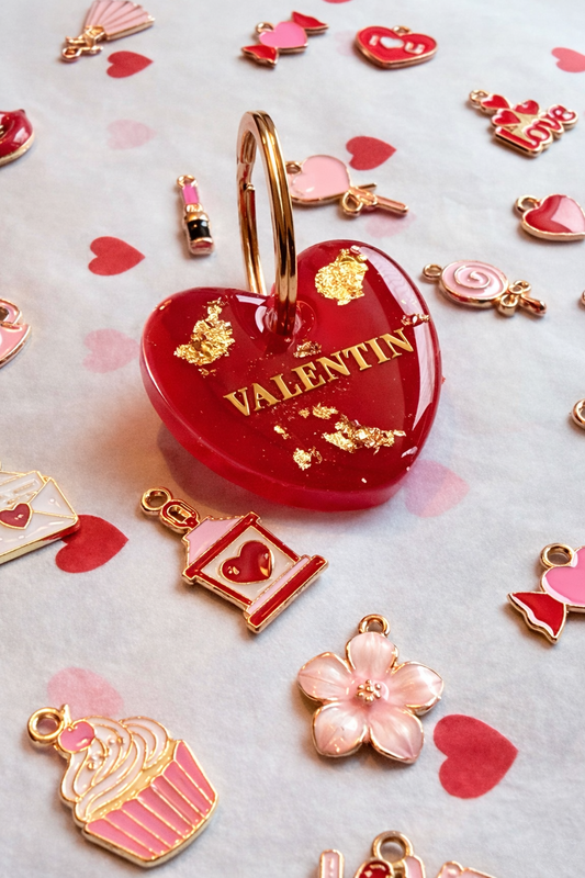 Médaille en résine - Rouge d'amour