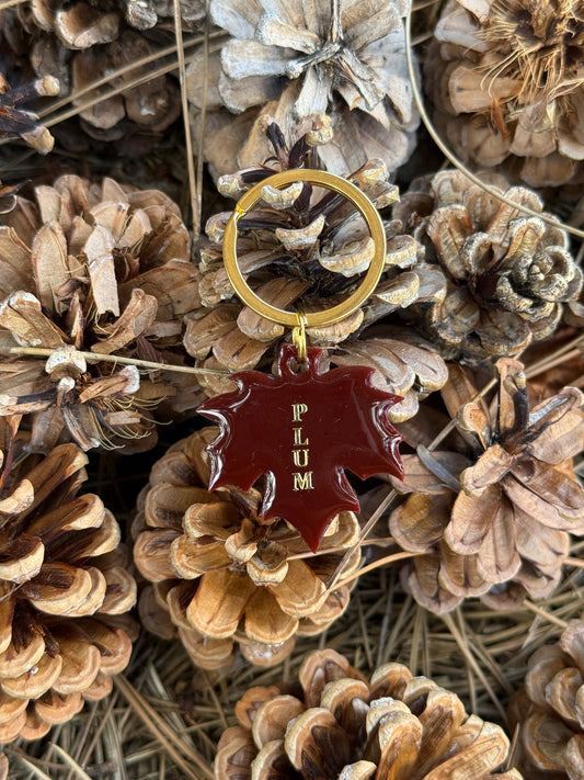 Médaille personnalisée pour chien - Feuille PLUM