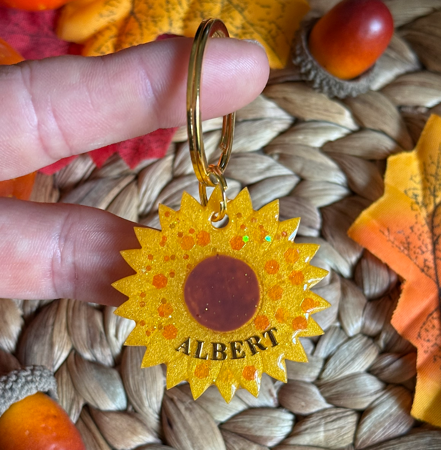 Médaille personnalisée pour chien - Tournesol 🌻