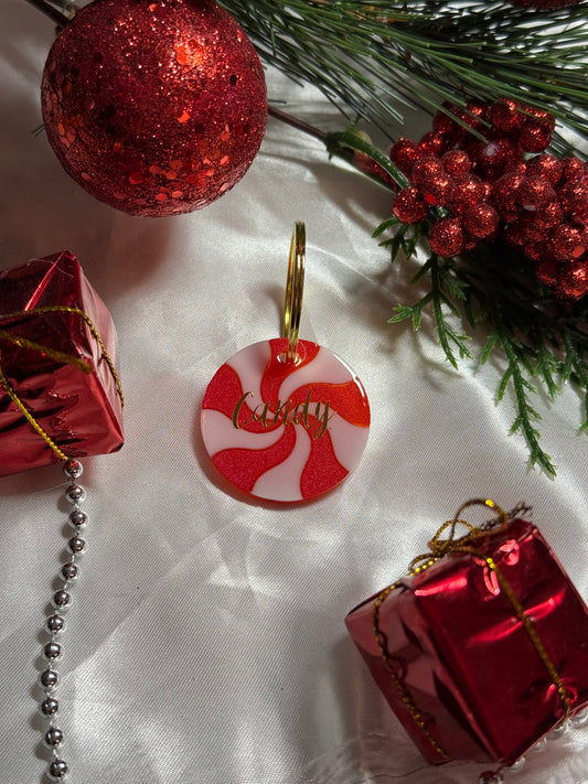 Médaille en résine - Bonbon de Noël