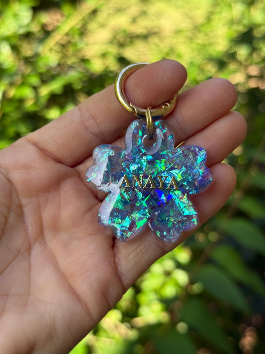 Médaille - Feuille bleutée