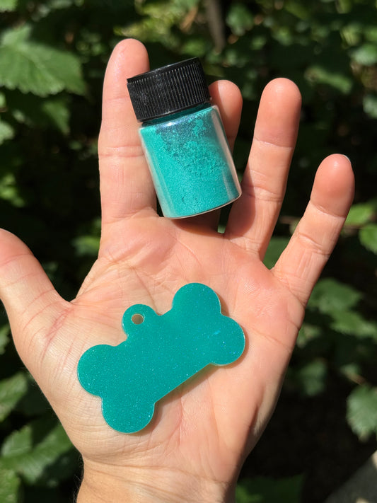 Médaille personnalisée pour animaux - Teal nacré