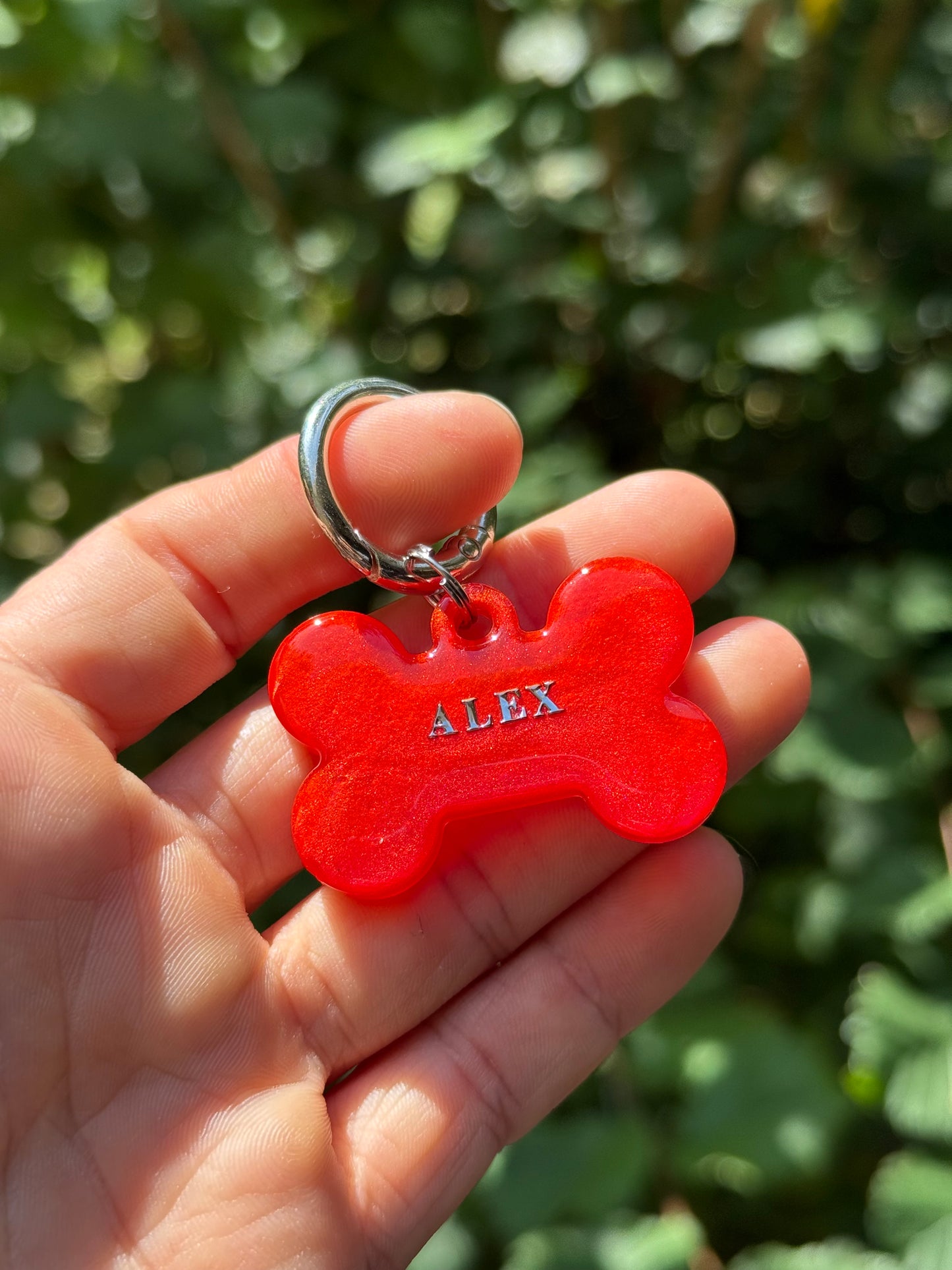 Médaille personnalisée pour animaux - Rouge vif nacré