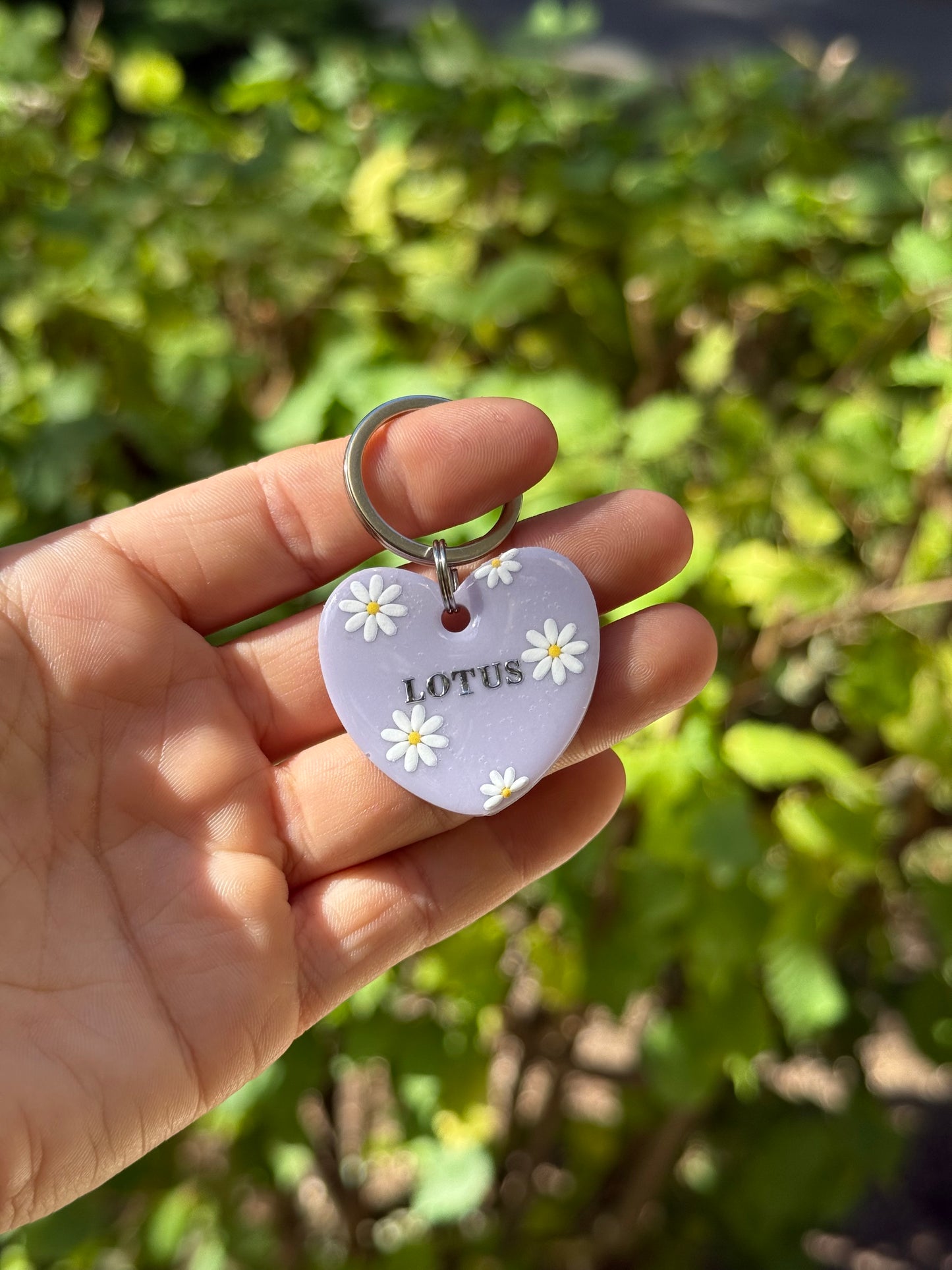 Médaille personnalisée pour animaux - Lila fleurie