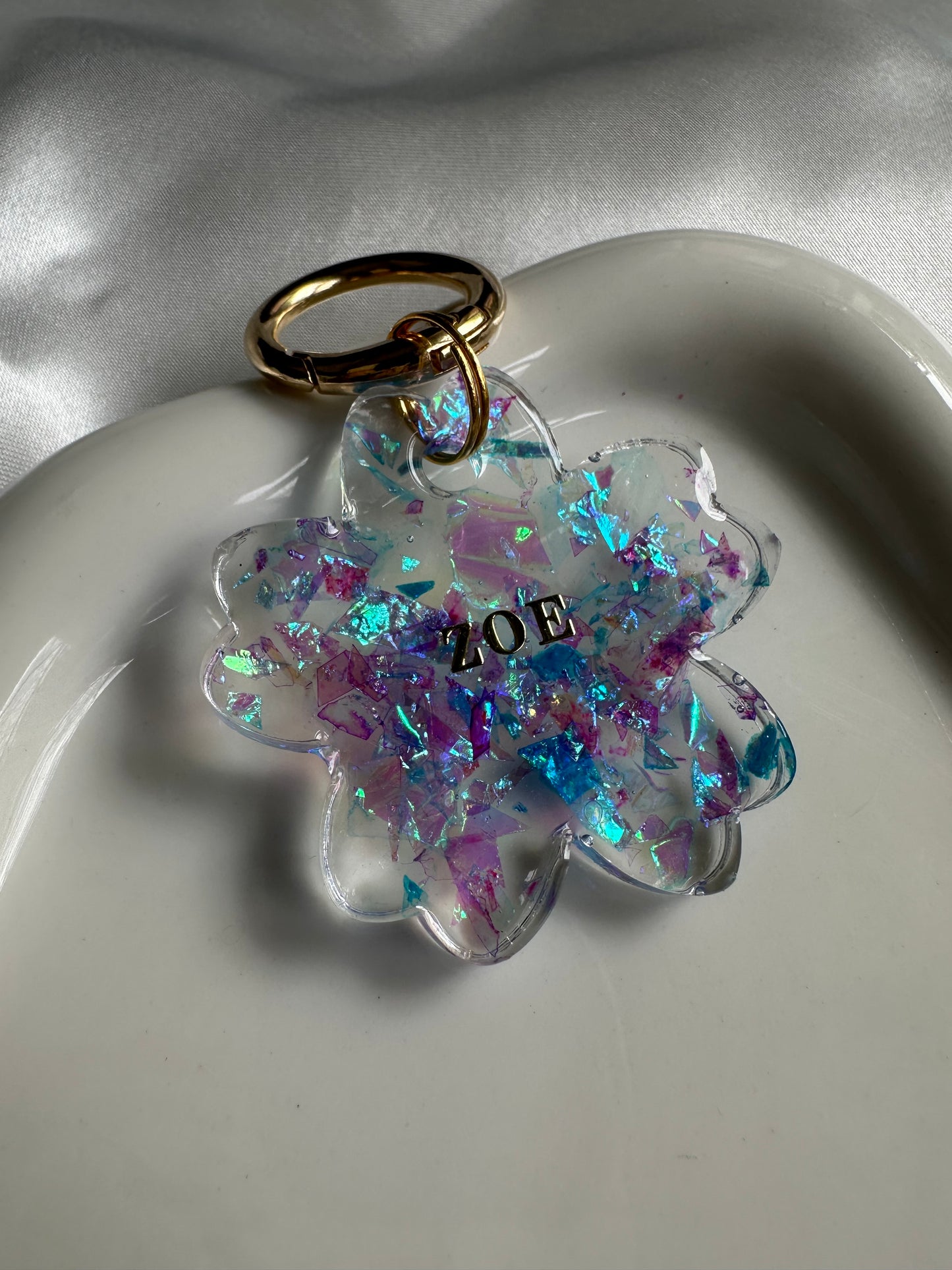 Médaille - Feuille bleutée