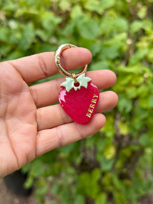 Médaille personnalisée pour chien - Fraise forme
