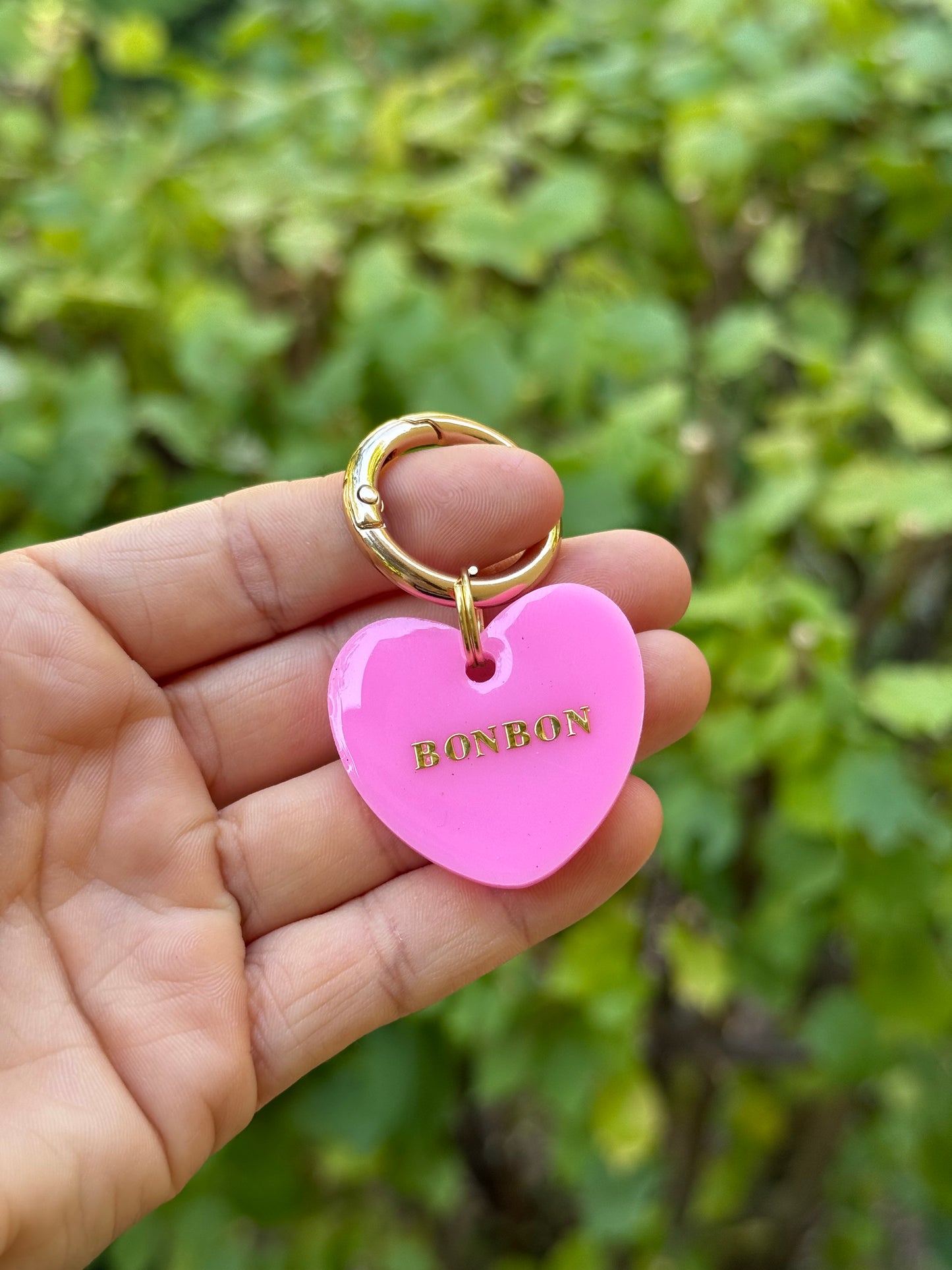 Médaille personnalisée pour animaux - Rose barbie UNI