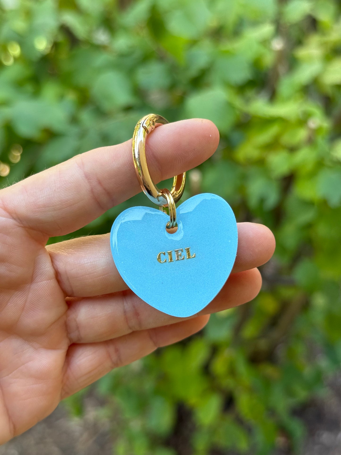 Médaille personnalisée pour animaux - Bleu pastel UNI