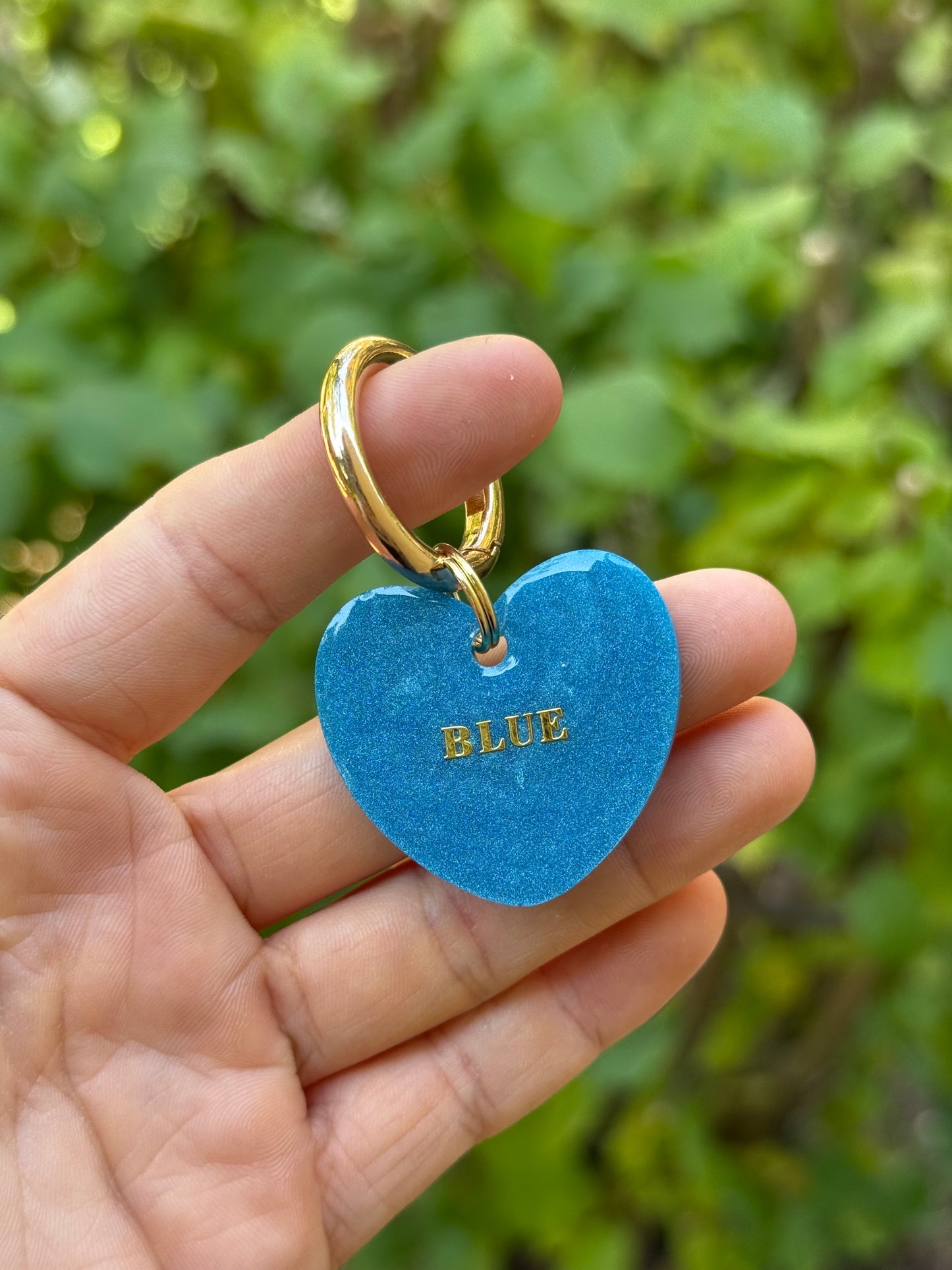 Médaille personnalisée pour chien - Golden blue nacré