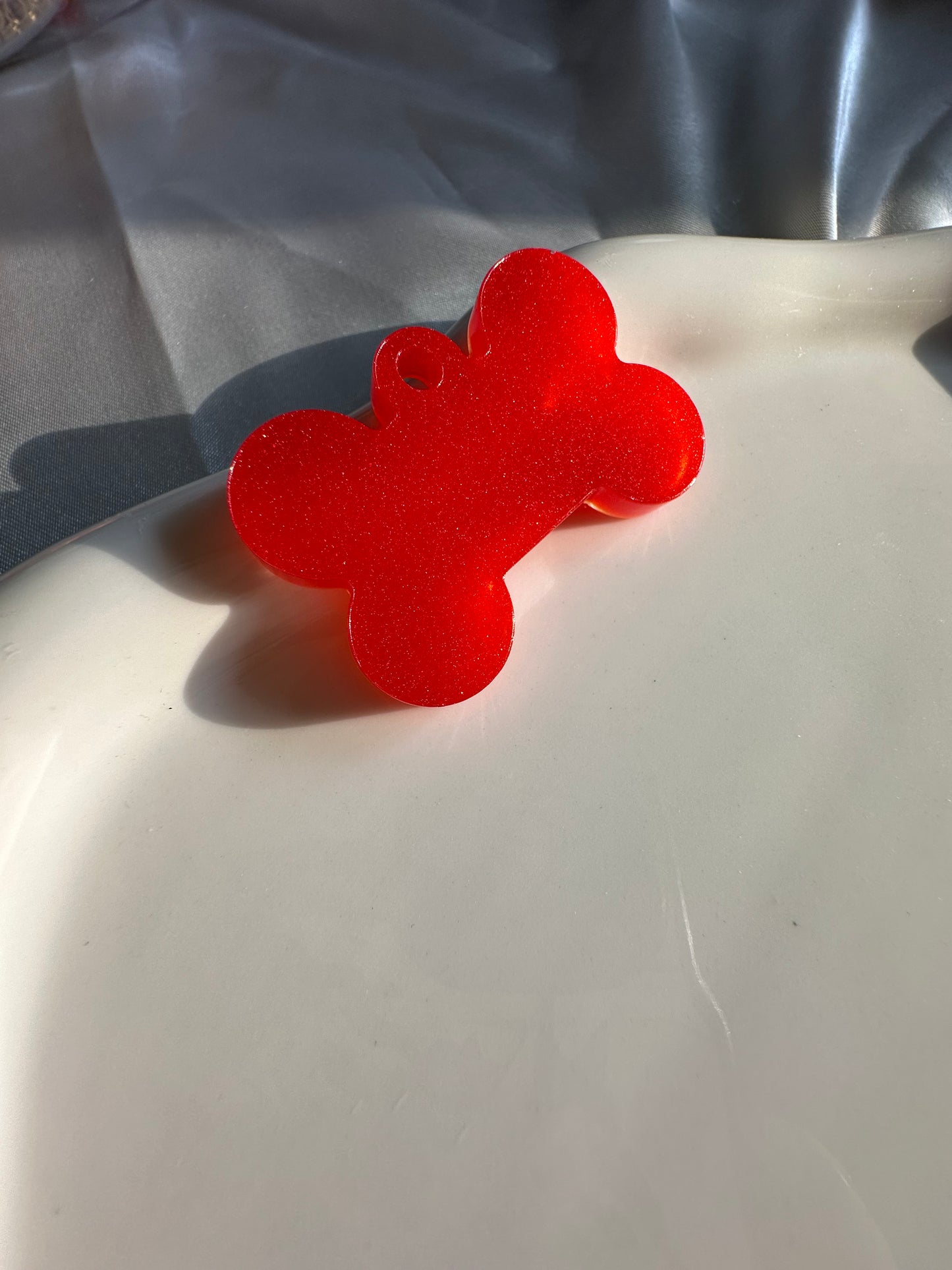 Médaille personnalisée pour animaux - Rouge vif nacré