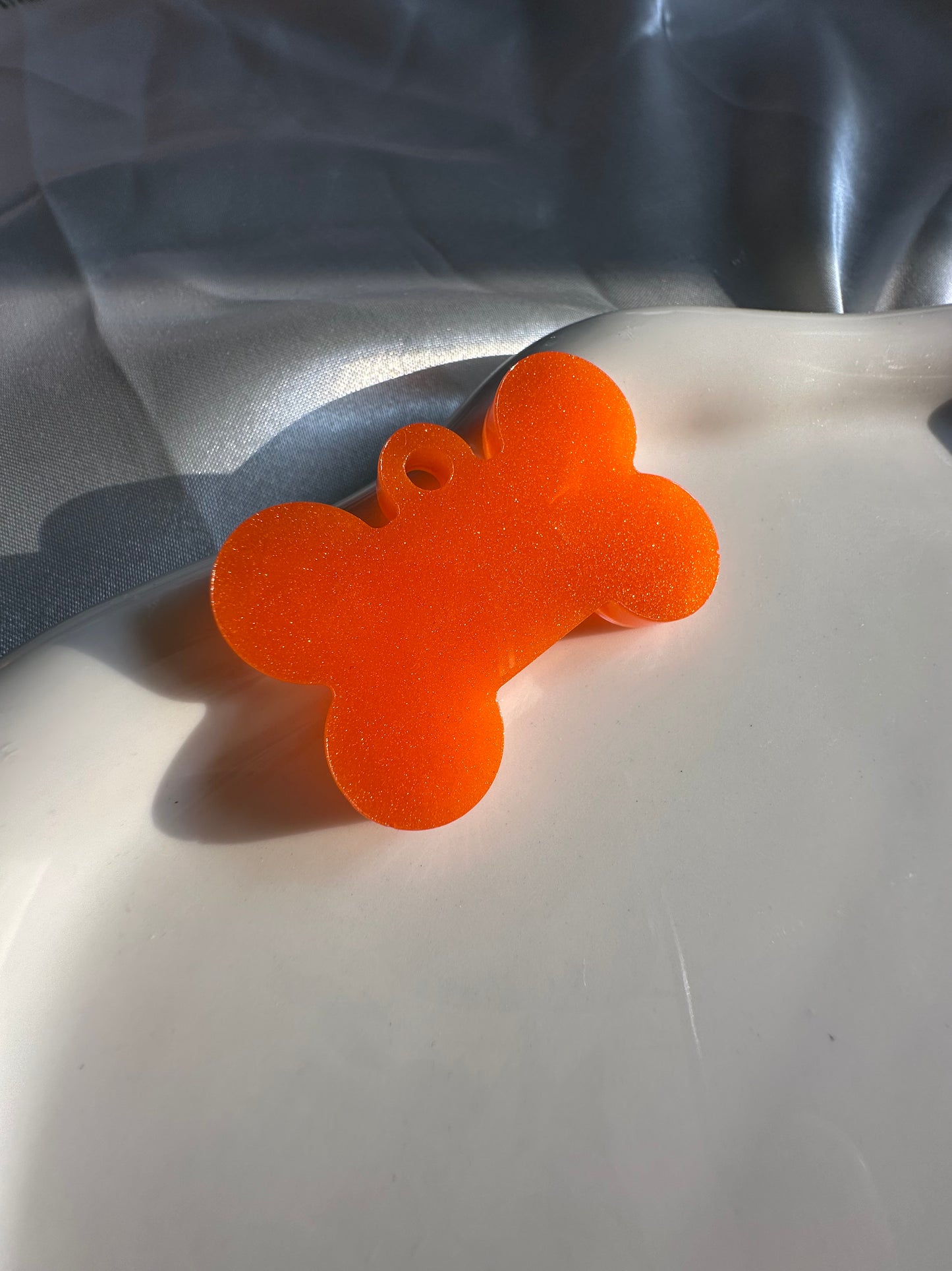 Médaille personnalisée pour animaux - Orange nacré