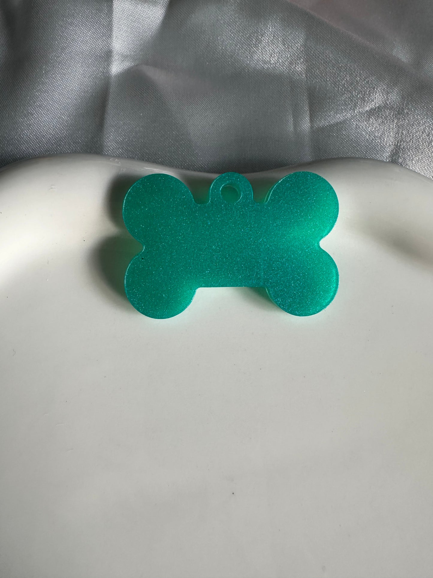 Médaille personnalisée pour animaux - Teal nacré