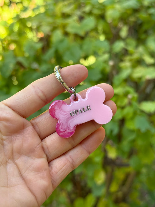 Médaille personnalisée pour animaux - Marbré rosé