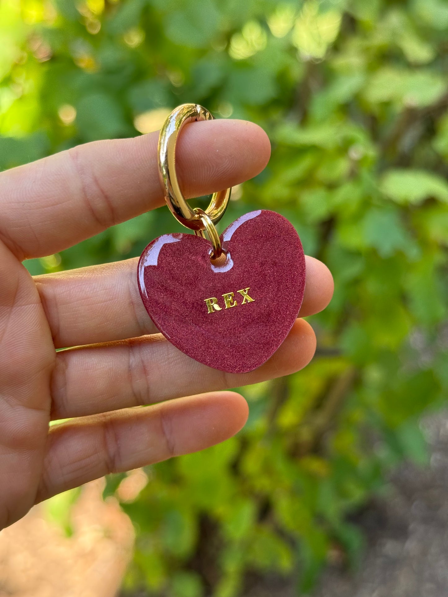 Médaille personnalisée pour animaux - Rouge vin nacré
