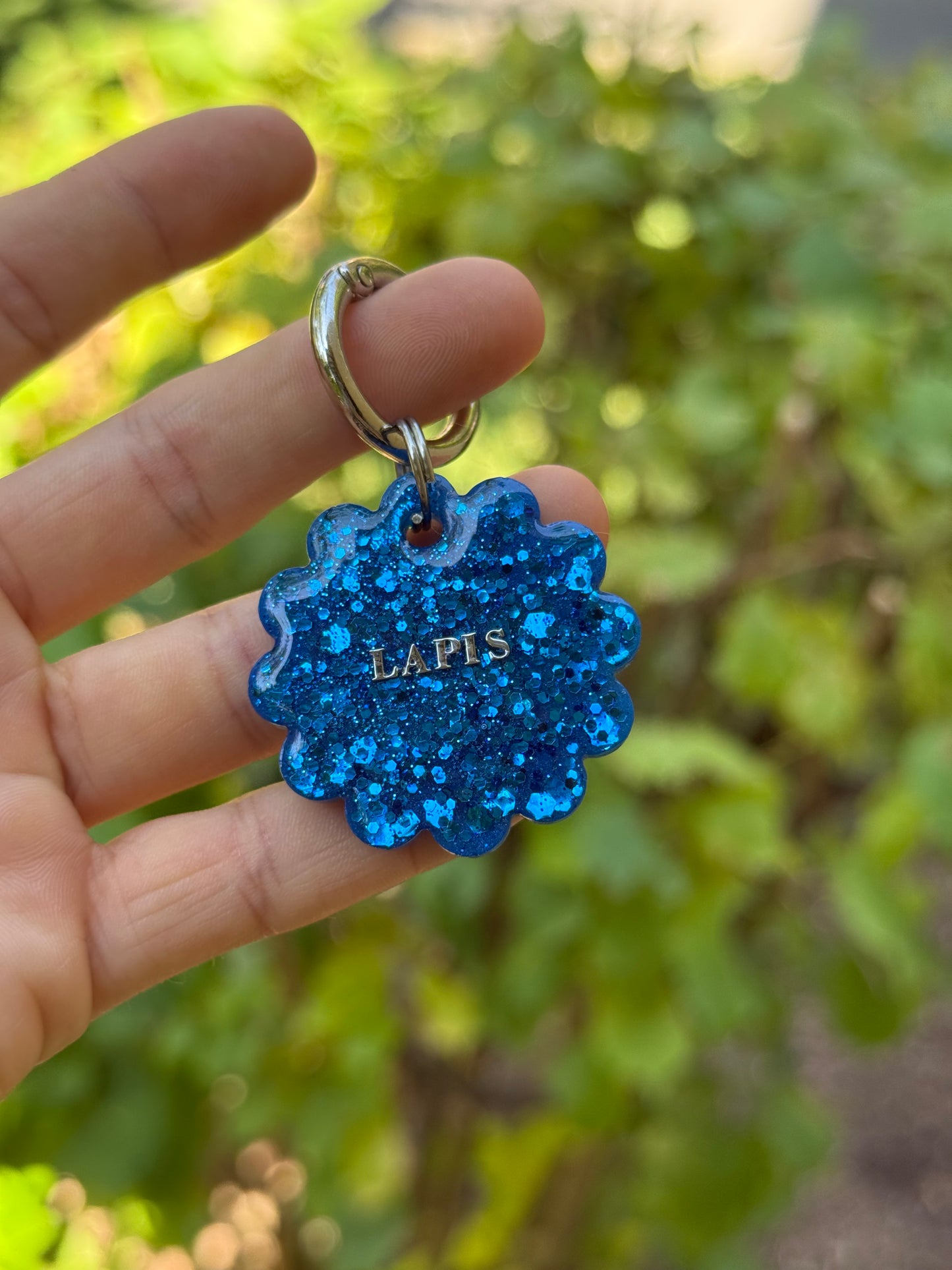 Médaille personnalisée pour chien - Lapis lazuli