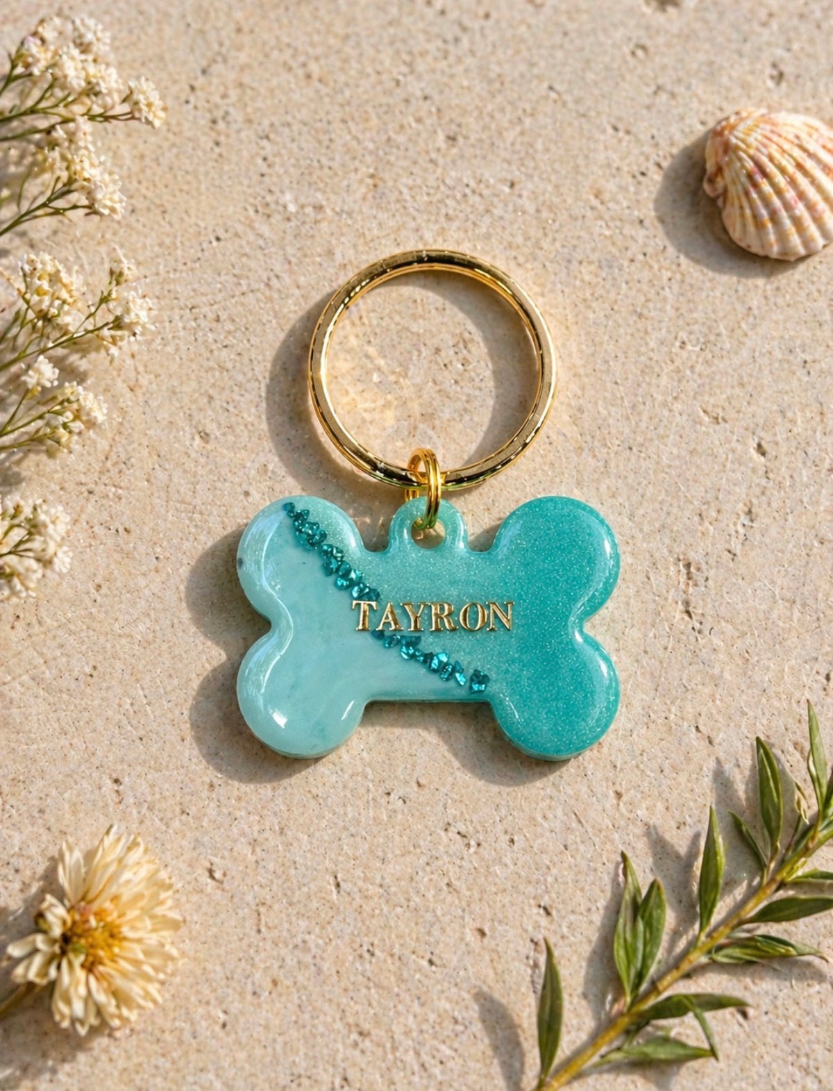 Médaille turquoise de pierres