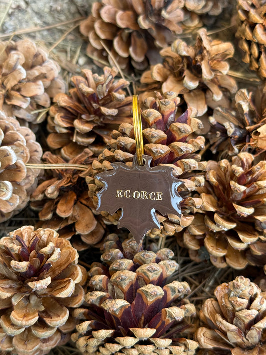 Médaille personnalisée pour chien - Feuille ECORCE