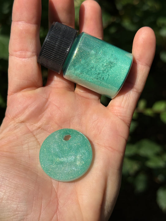 Médaille personnalisée pour chien - Golden green nacré